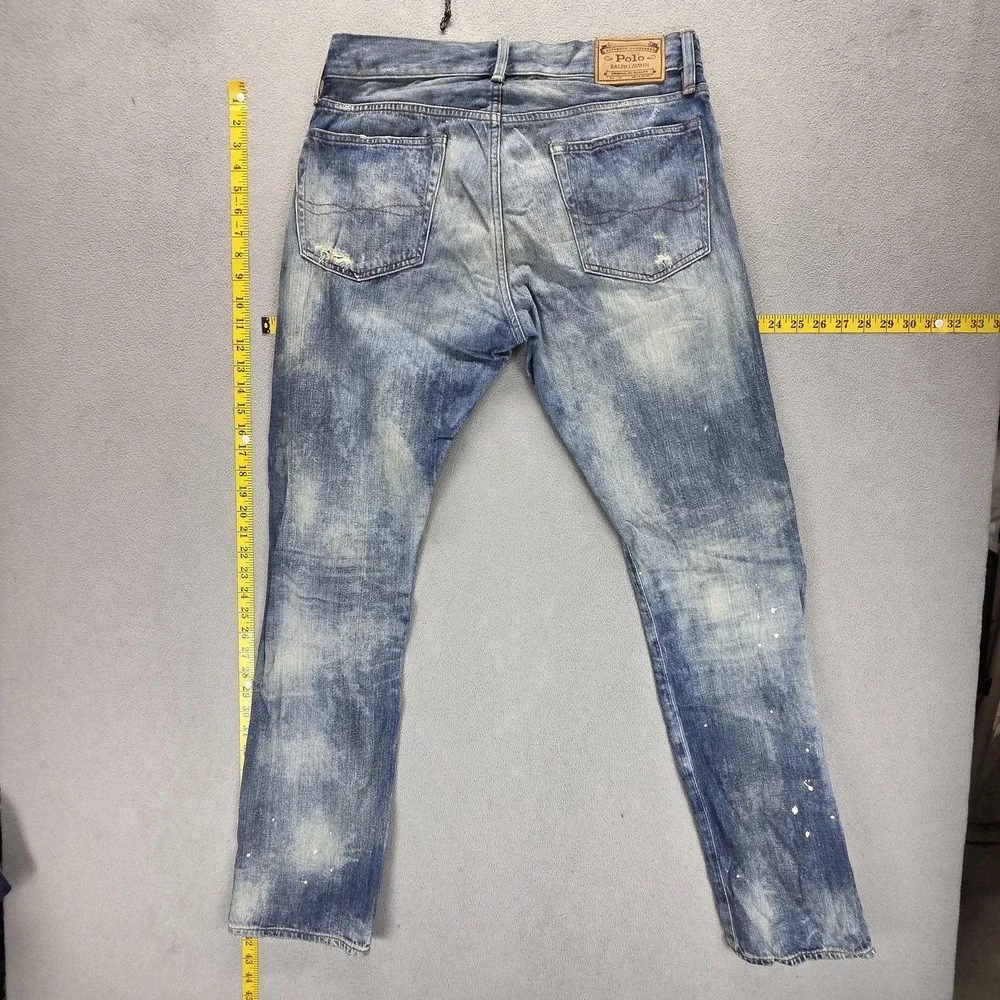 Polo Ralph Lauren Jeans Mens 32x32 Blue Selvedge Slim Straight Zip Fly